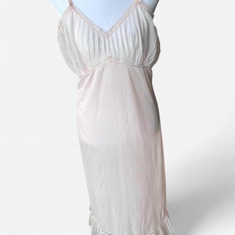 Y2k rose lace trim slip Coquette Girl Sheer Vintage Night gown